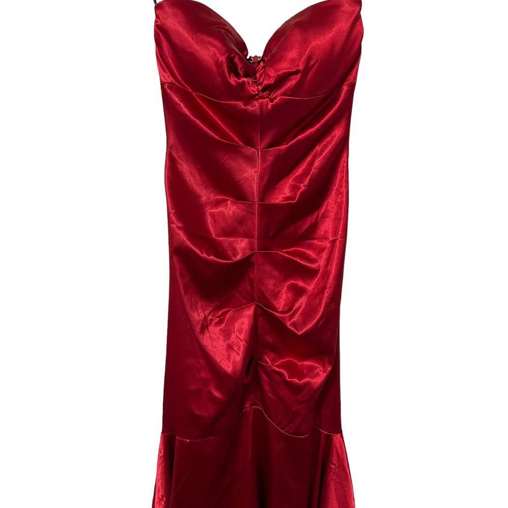 Vintage Y2K 90s Prom Strapless Formal Satin Gown … - image 2