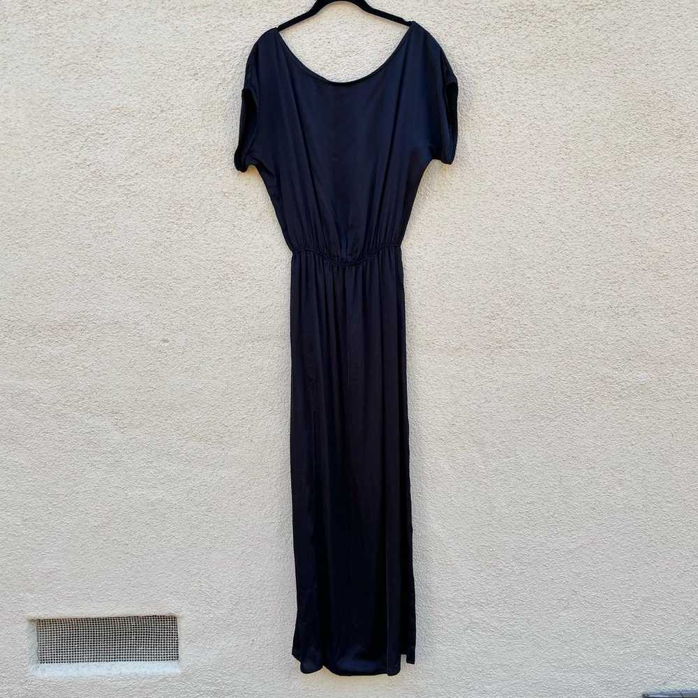 Stillwater Revolve Black Satin Maxi Dress S Elast… - image 1