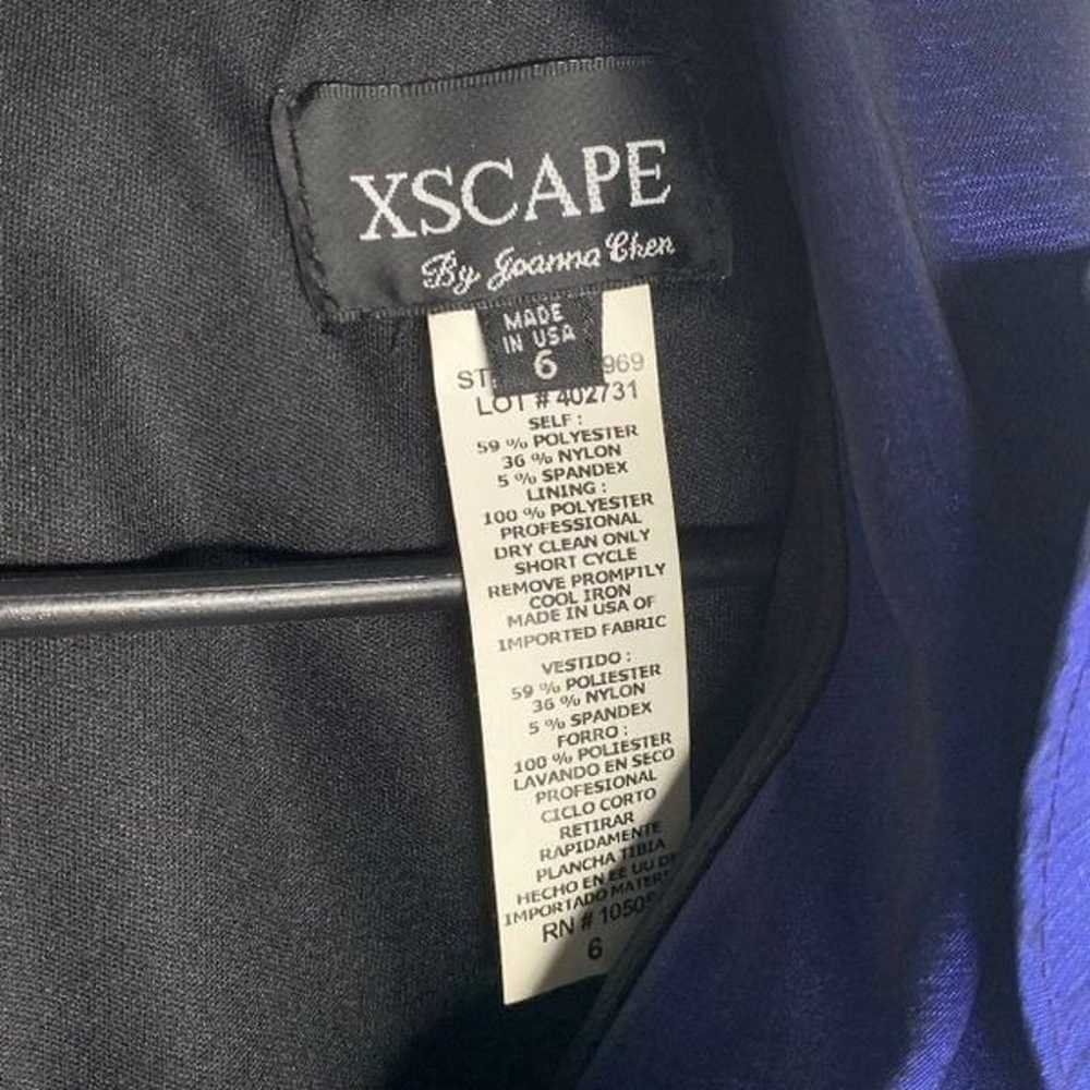 Xscape Metallic Blue Sheath Dress Size 6 - image 2
