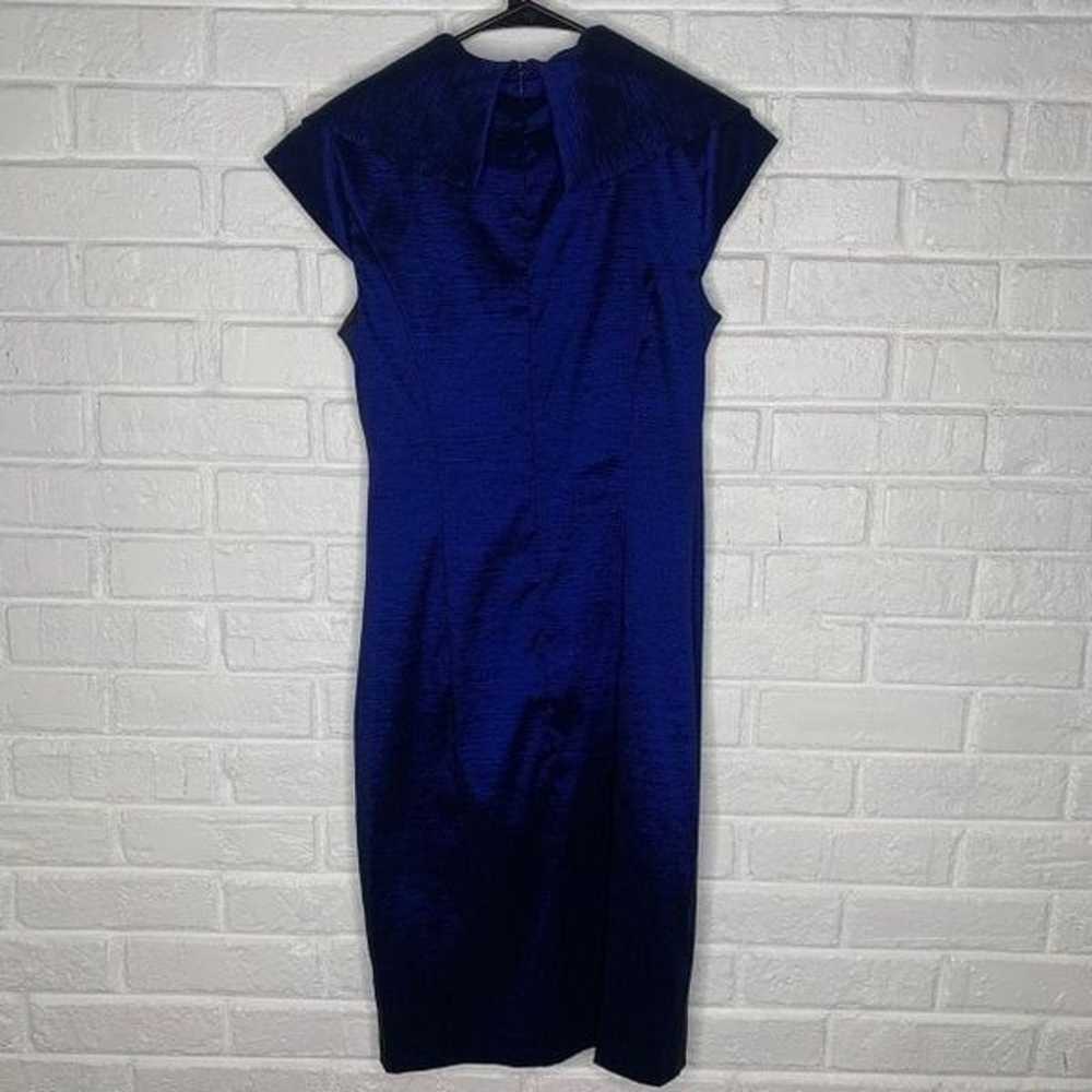 Xscape Metallic Blue Sheath Dress Size 6 - image 6