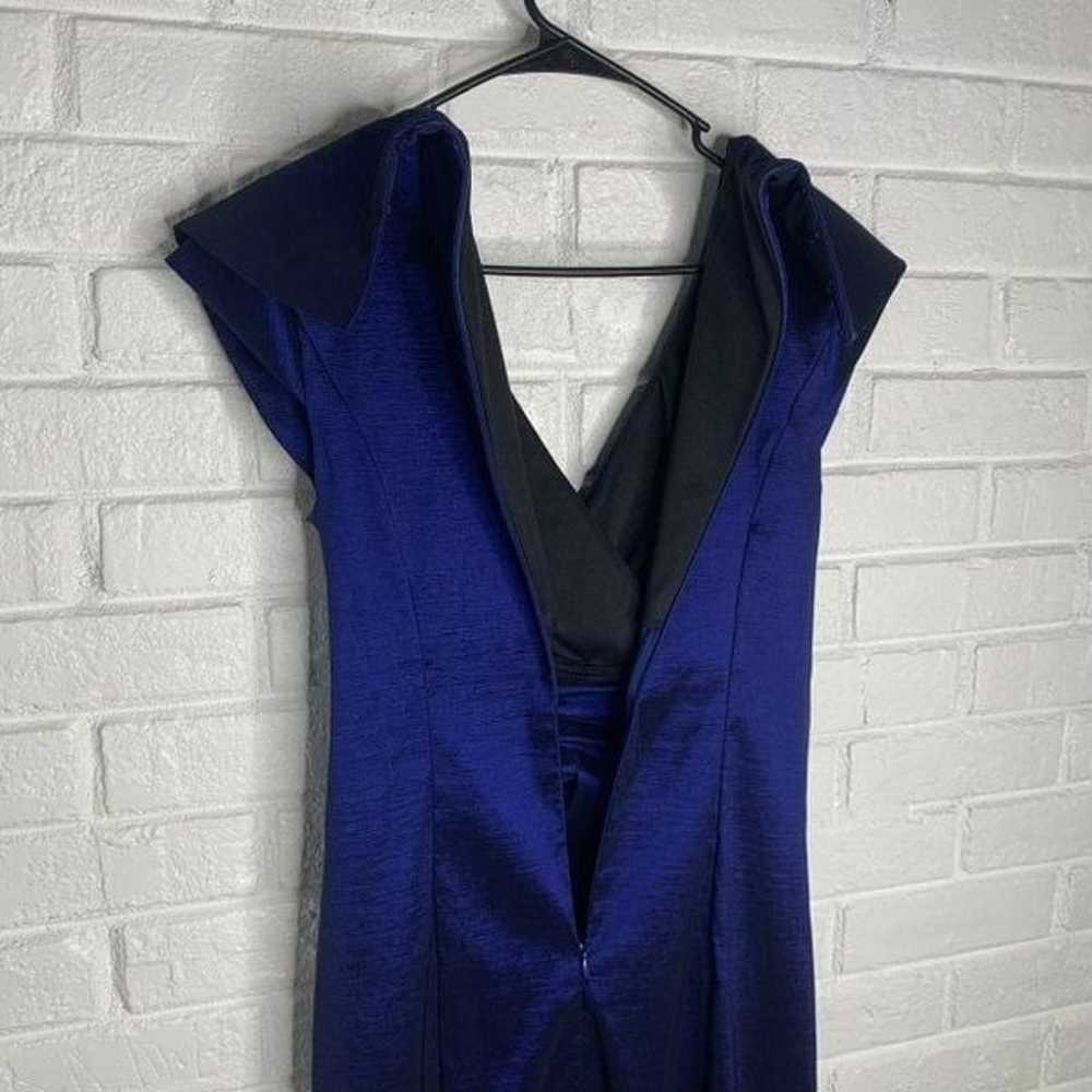 Xscape Metallic Blue Sheath Dress Size 6 - image 7