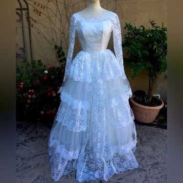 Vintage Southern Belle Lace & Tulle White Sweethe… - image 1