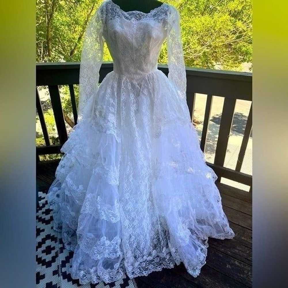 Vintage Southern Belle Lace & Tulle White Sweethe… - image 2