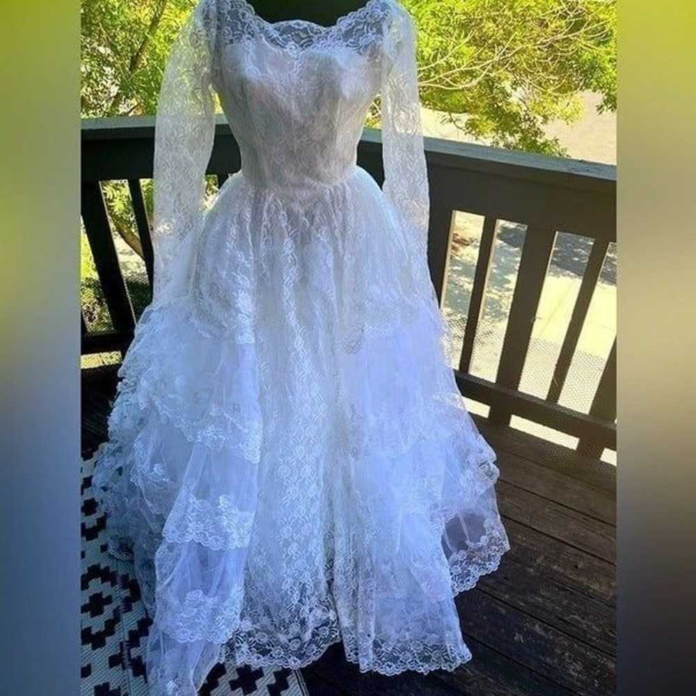 Vintage Southern Belle Lace & Tulle White Sweethe… - image 3