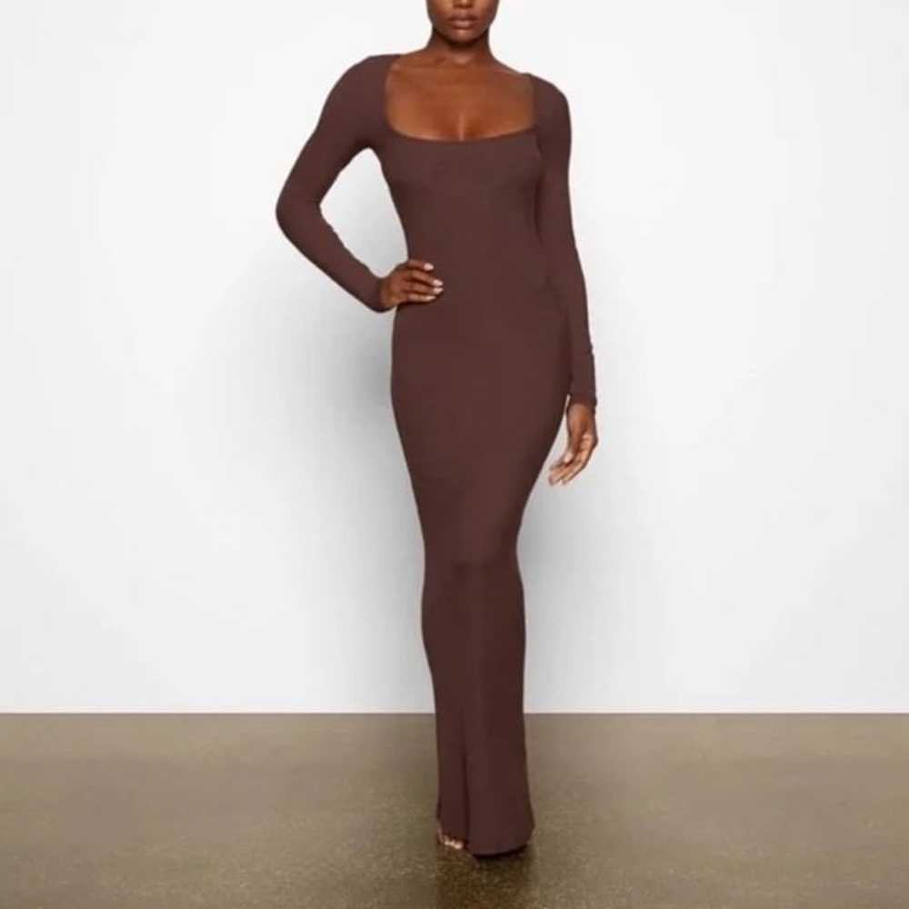 NWOT Skims Soft Lounge Long Sleeve Dress - Cocoa … - image 4