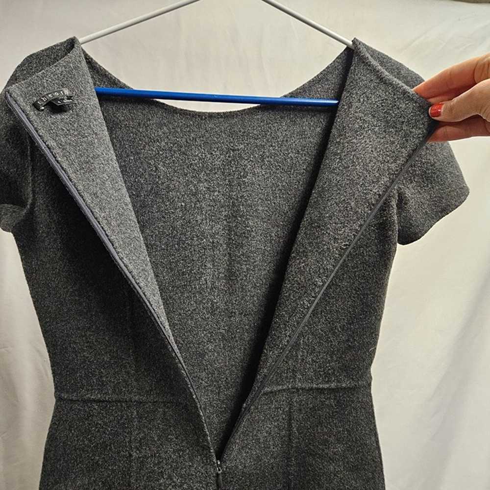 THEORY wool 4 A-line Sheath midi dress grey pocke… - image 12