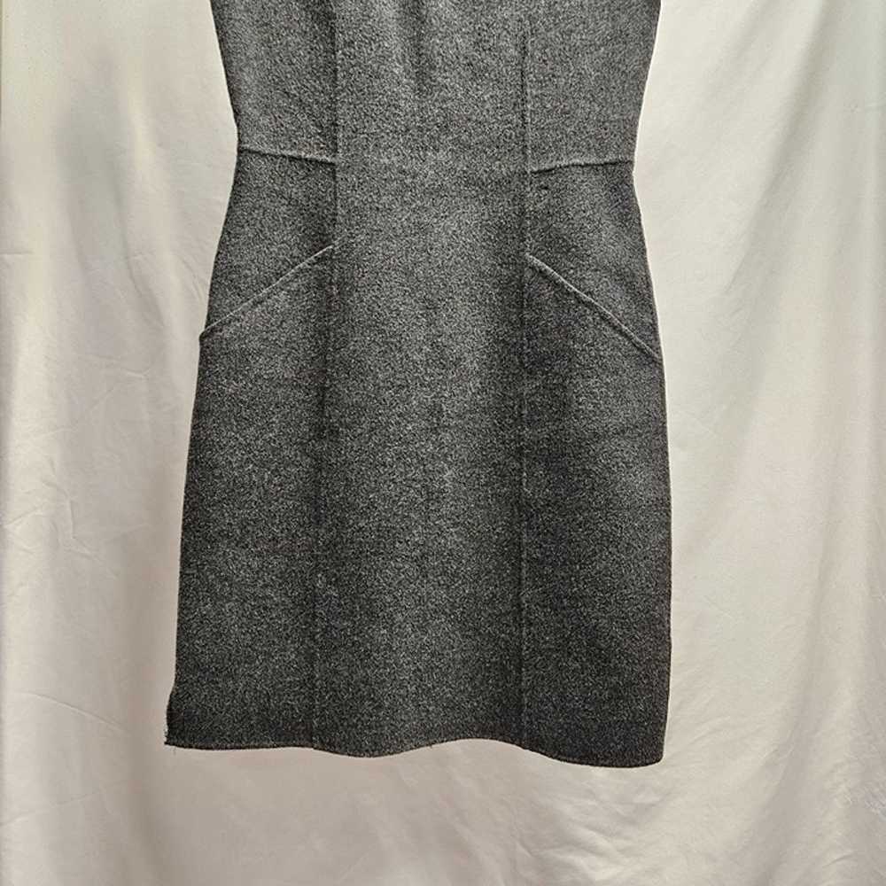 THEORY wool 4 A-line Sheath midi dress grey pocke… - image 2