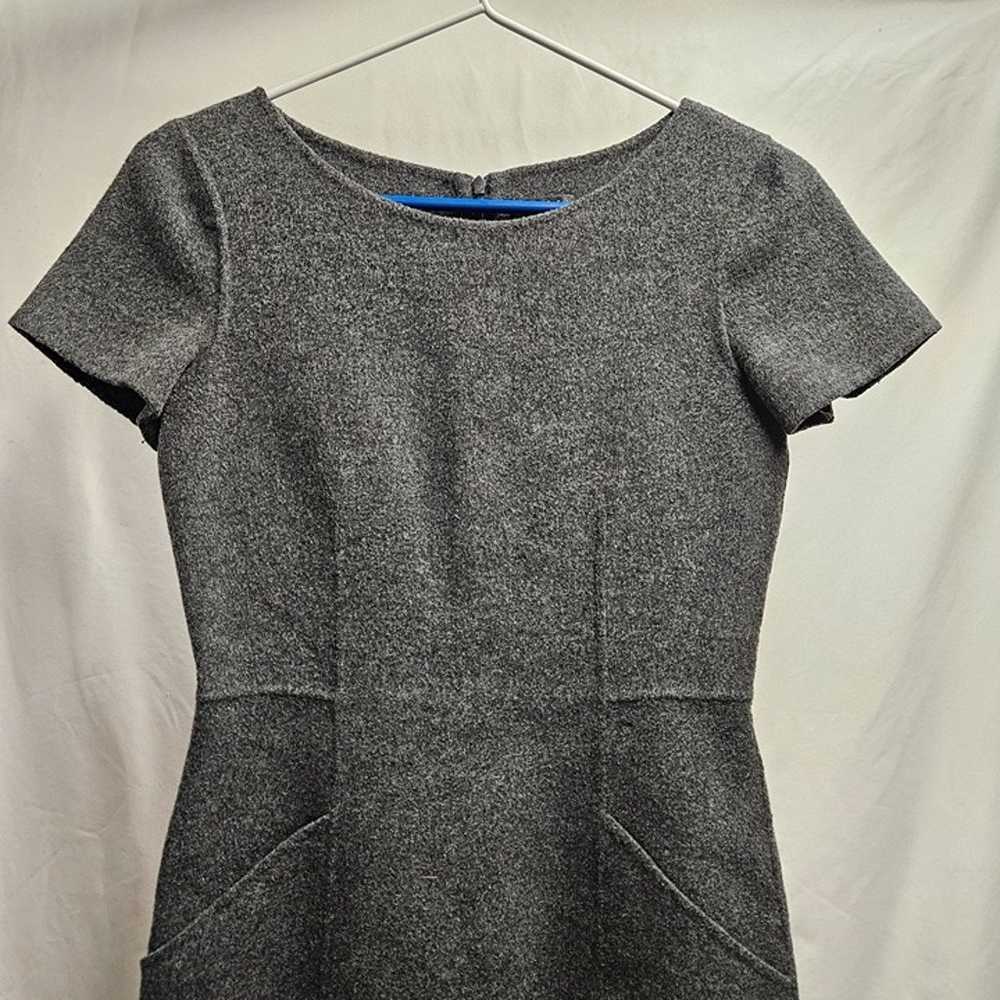 THEORY wool 4 A-line Sheath midi dress grey pocke… - image 3