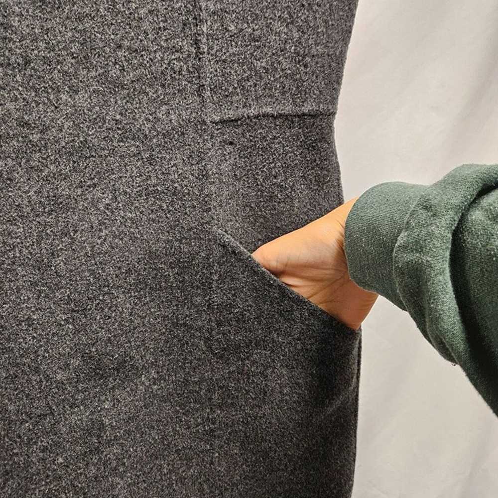 THEORY wool 4 A-line Sheath midi dress grey pocke… - image 5