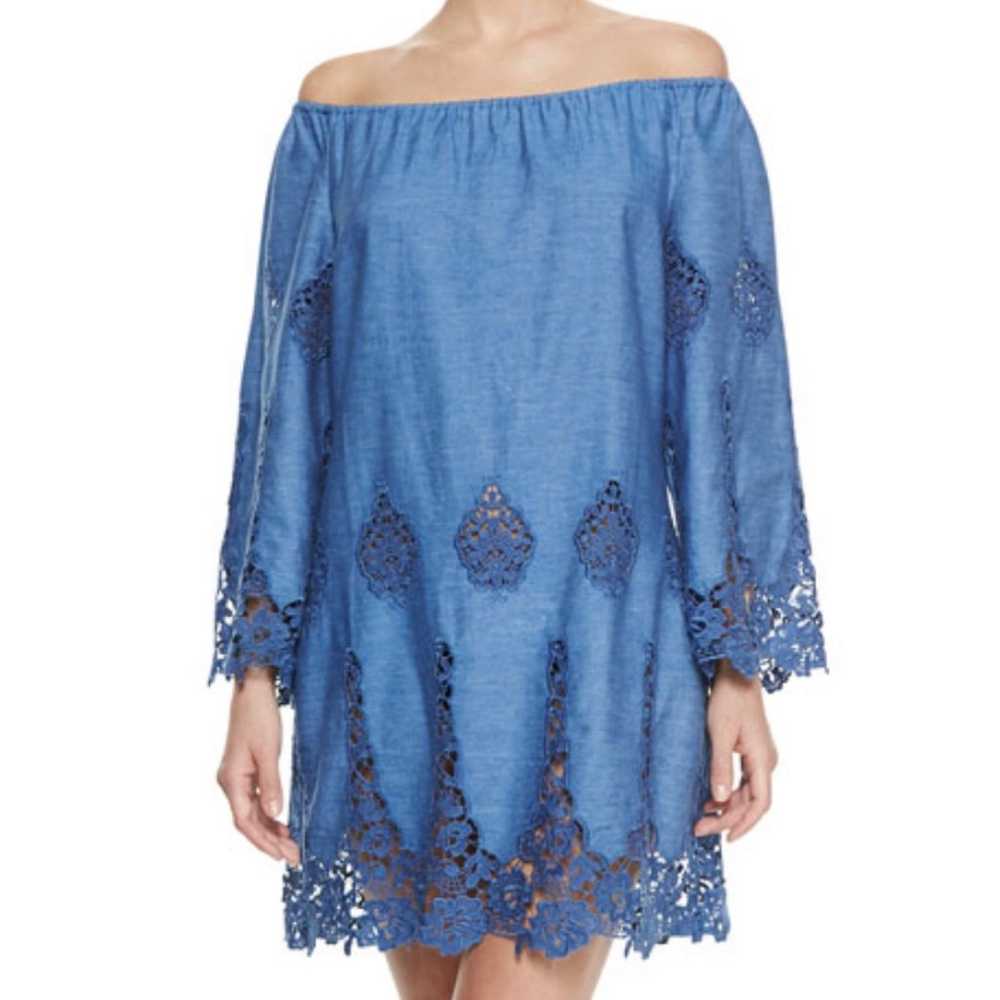 MIGUELINA blue Bridgette Floral Crochet Dress - image 1