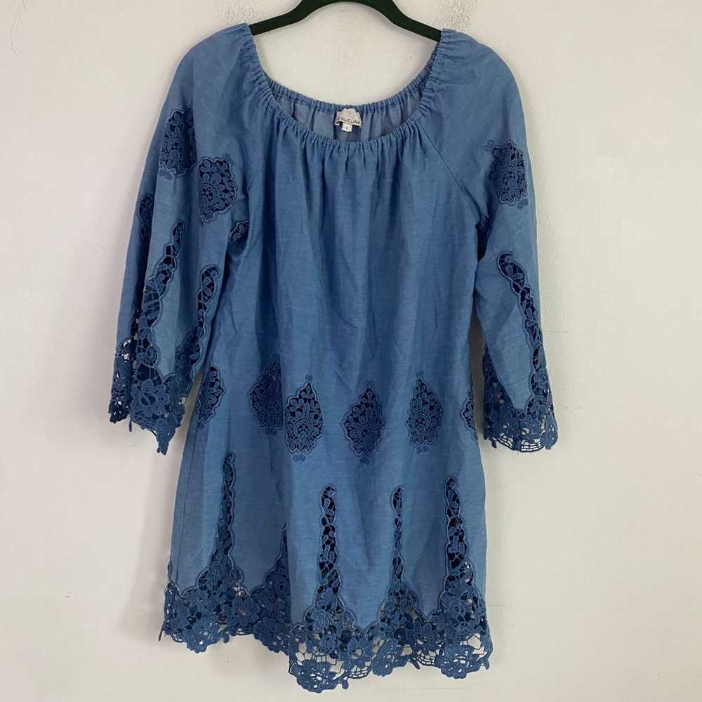 MIGUELINA blue Bridgette Floral Crochet Dress - image 3