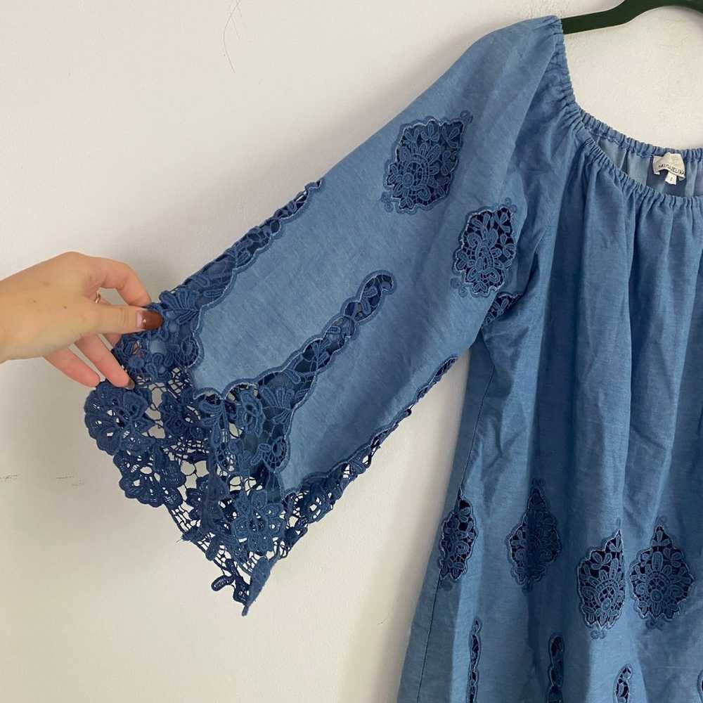MIGUELINA blue Bridgette Floral Crochet Dress - image 4