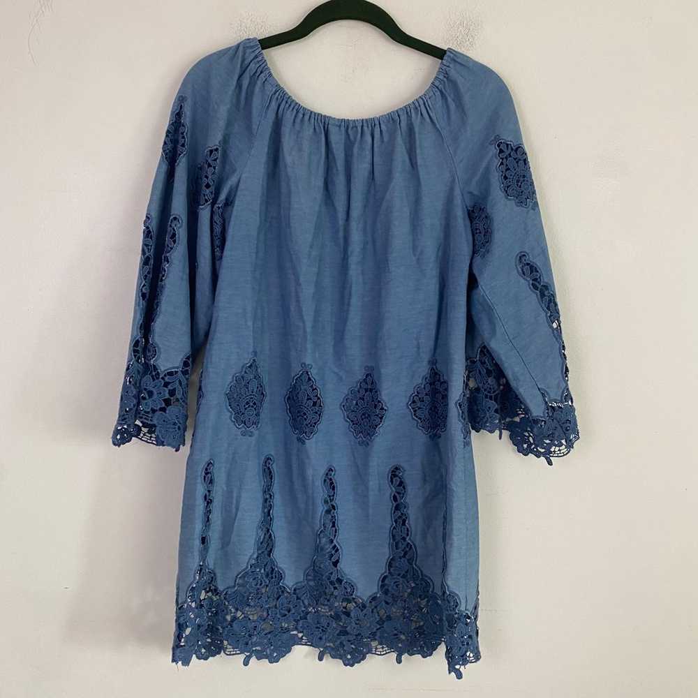 MIGUELINA blue Bridgette Floral Crochet Dress - image 7