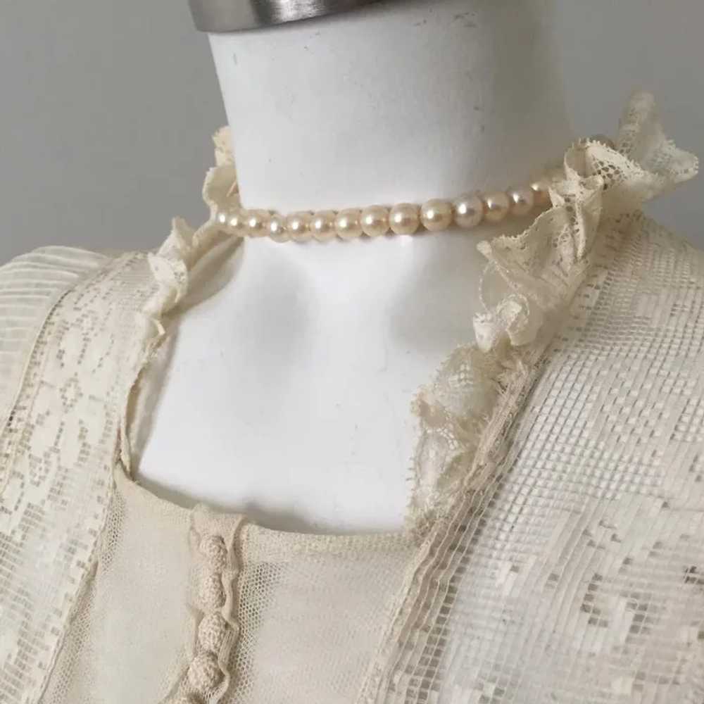 Creamy White Antique Filet Lace Tea Dress Wedding… - image 3