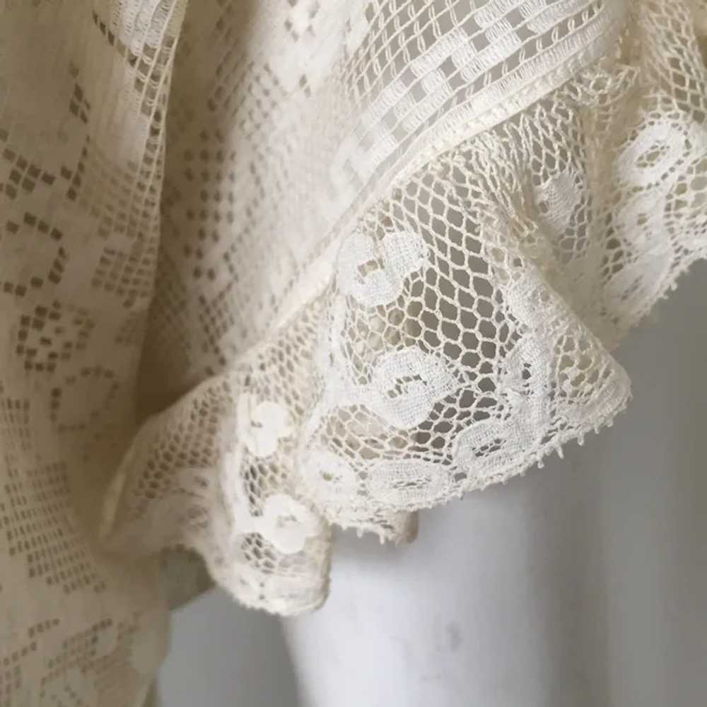 Creamy White Antique Filet Lace Tea Dress Wedding… - image 6