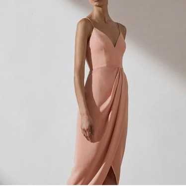 Shona Joy pink draped midi dress