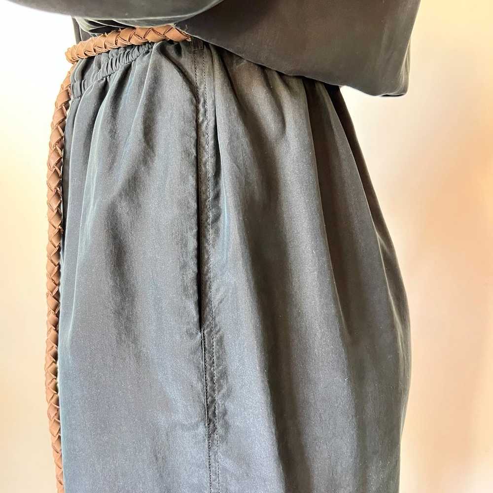 Burberry Brit Black Silk Shift Dress V Neck 3/4 S… - image 11