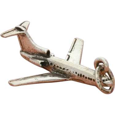 Sterling Silver 3D Airplane Charm