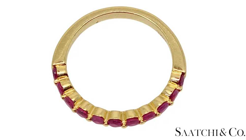 14K Yellow Gold Ring with 0.60 Ct Natural Ruby - … - image 2