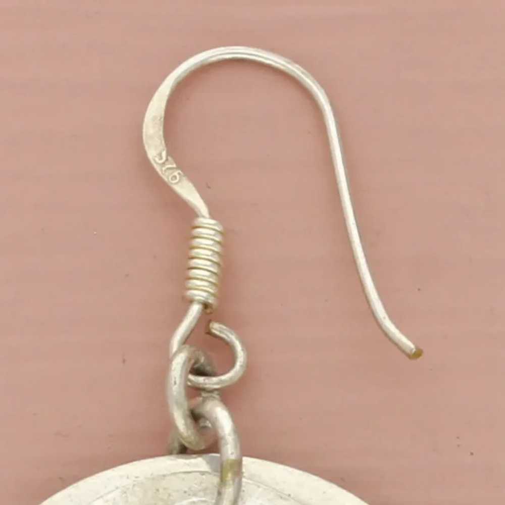 Sterling Silver Disc Dangle Earrings - image 3