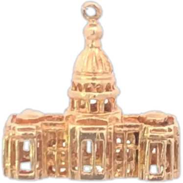 14K 3D Capitol Building USA Washington DC Charm/P… - image 1