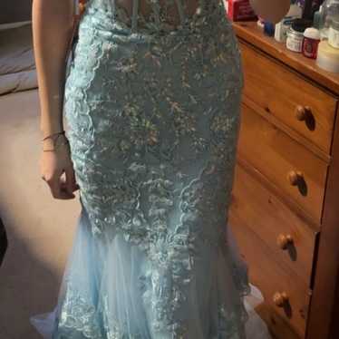 Light Blue Mermaid Prom Dress - image 1