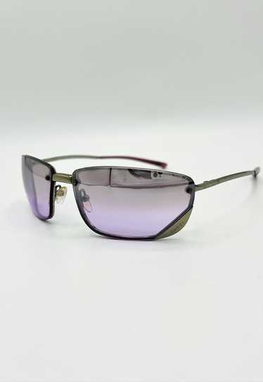 Gucci Sunglasses Reflective Rimless Shield Lilac T