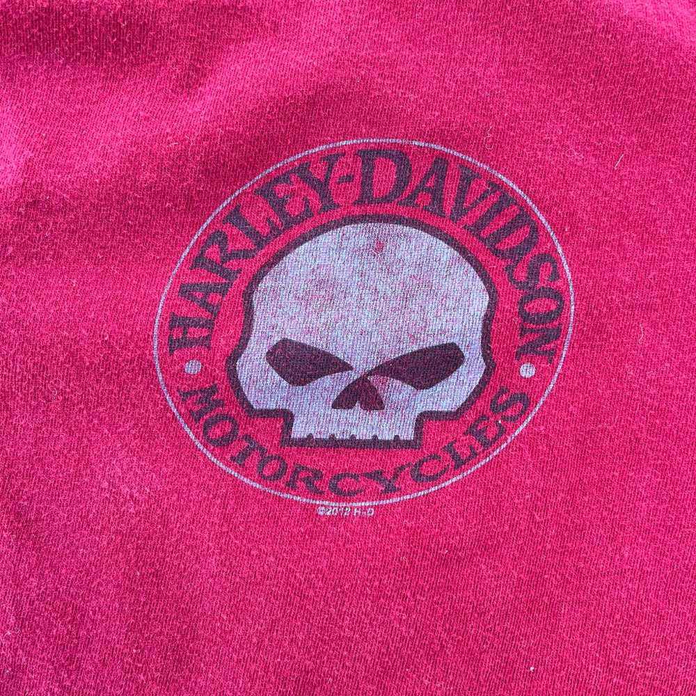 Burgundy Harley Davidson T-shirt - image 3