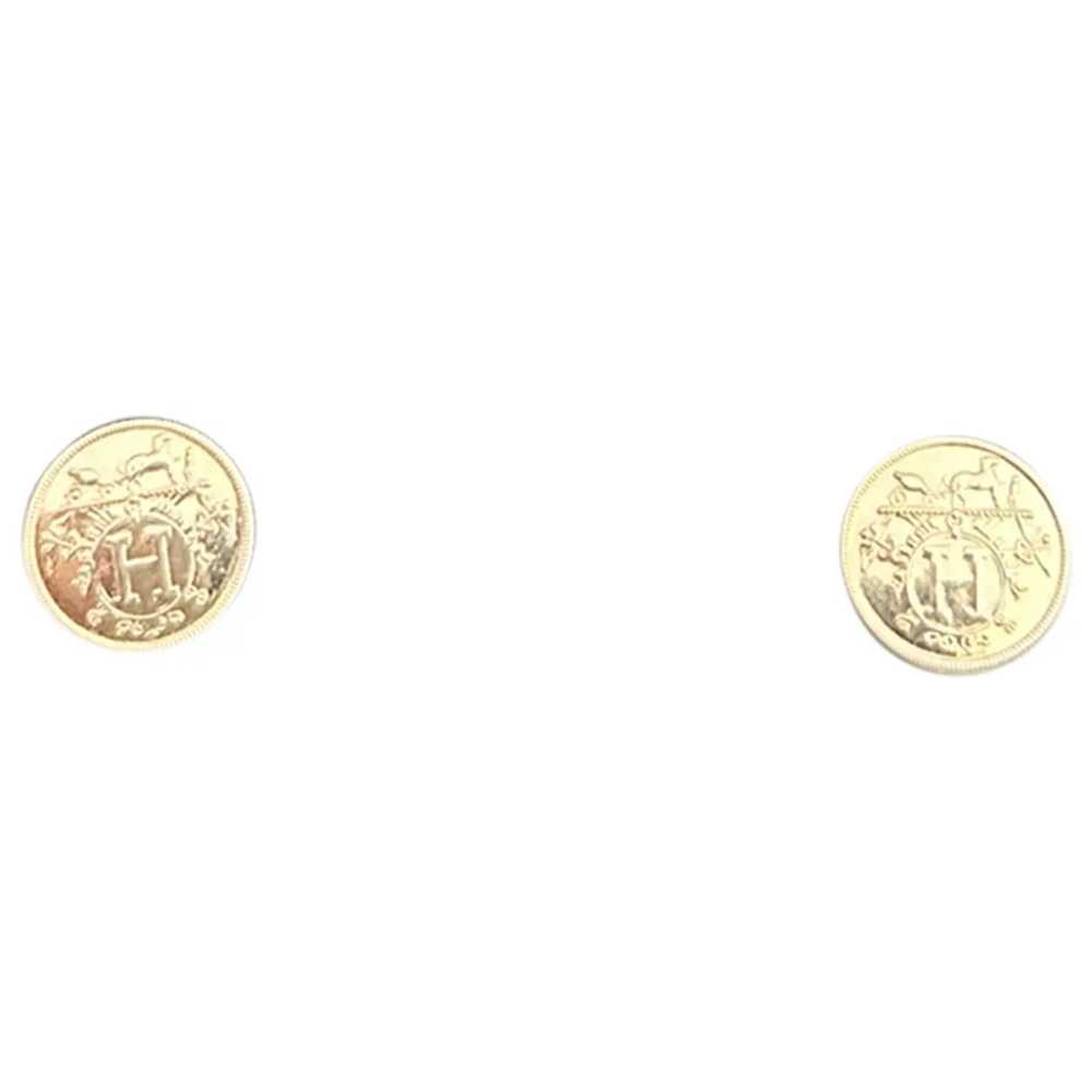 Hermès Ex-Libris pink gold earrings - image 1