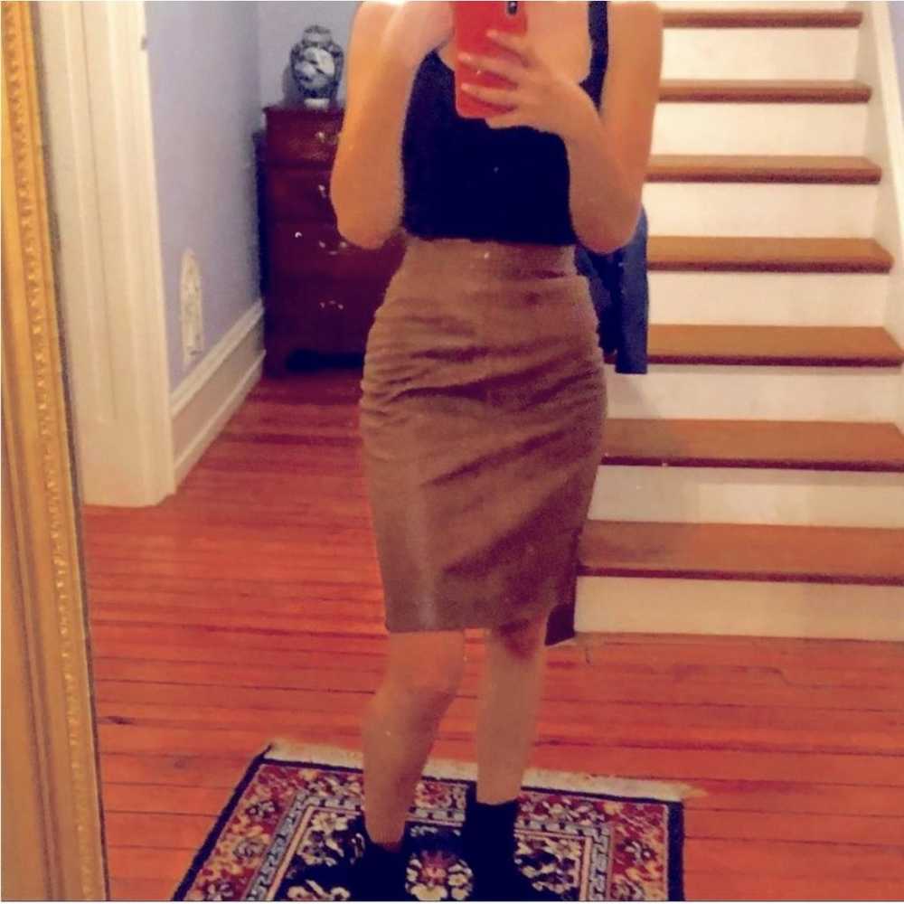 Celine Leather mid-length skirt - image 5