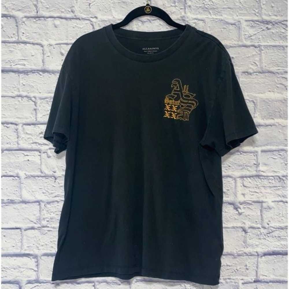 All saints black embroidered tshirt  Size small - image 3