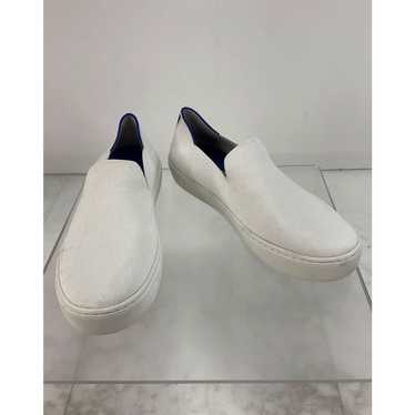 Vintage Rothy's White Knit Fabric Slip-On Sneaker… - image 1