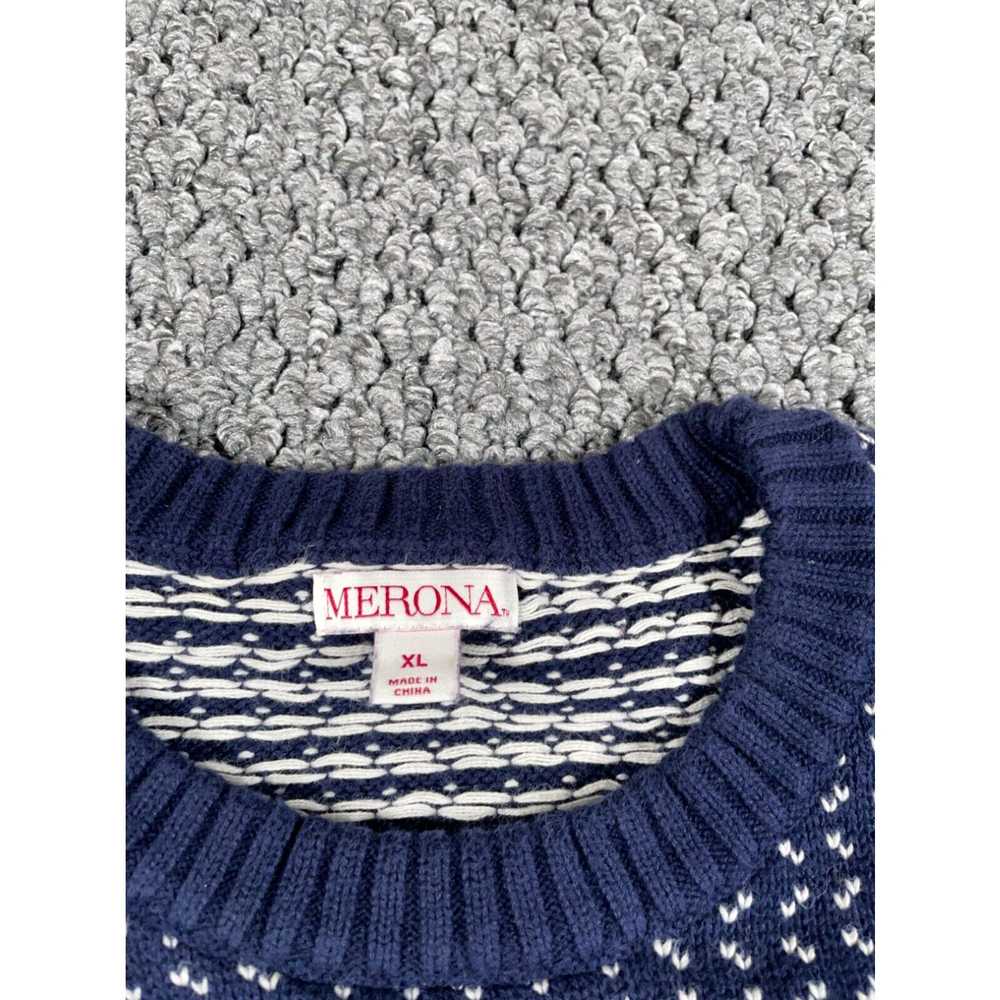 Merona Preppy Birdseye Pattern Sweater Adult XL D… - image 3