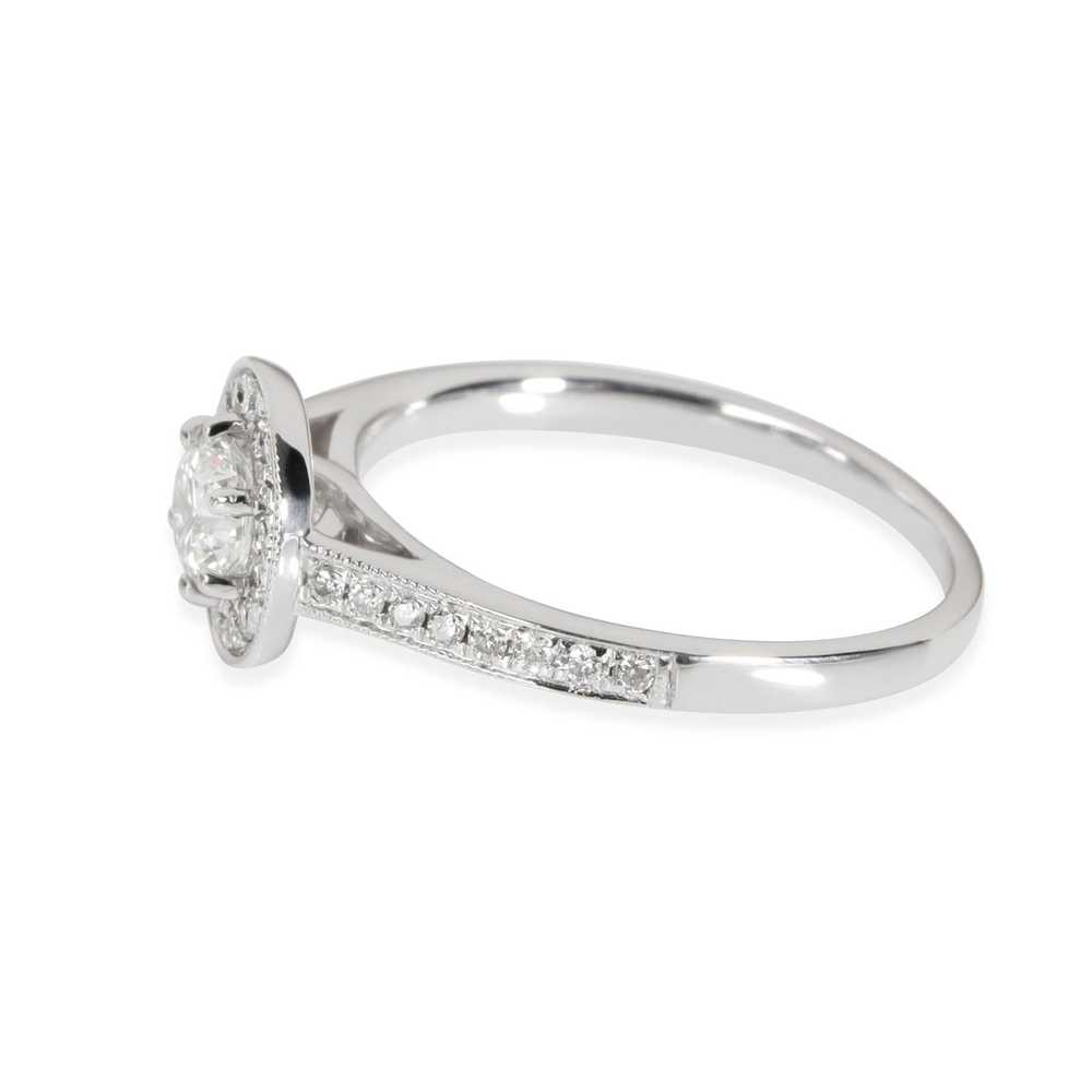 Halo Halo Diamond Engagement Ring in Platinum F V… - image 2