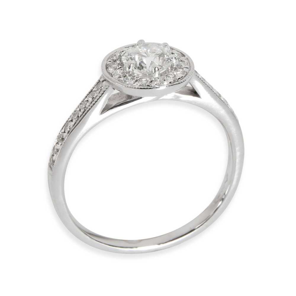 Halo Halo Diamond Engagement Ring in Platinum F V… - image 6