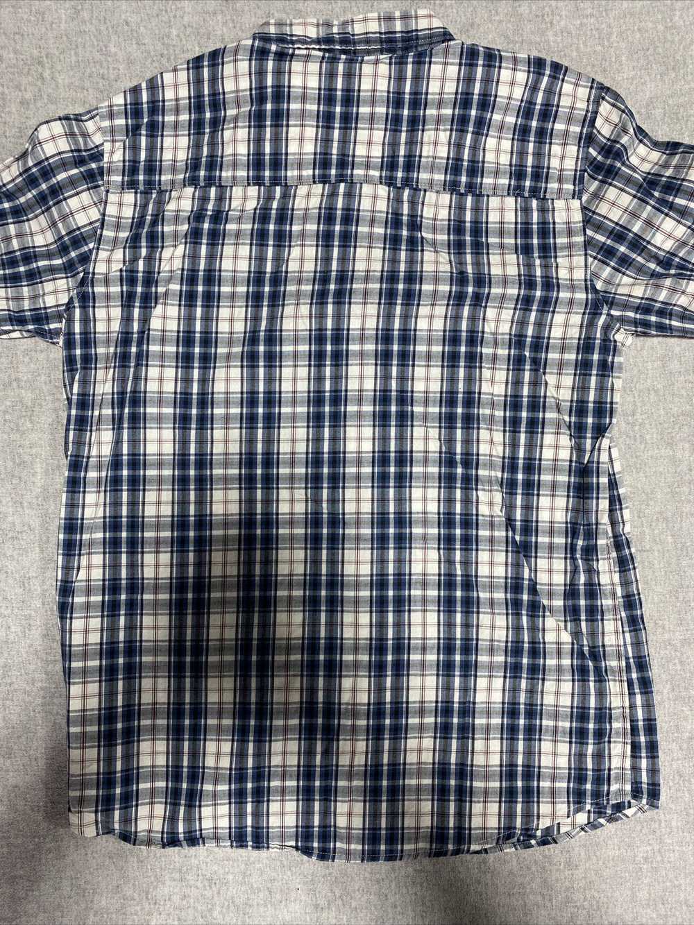 Levi's Levis Shirt Mens Large Blue Plaid Pearl Sn… - image 2