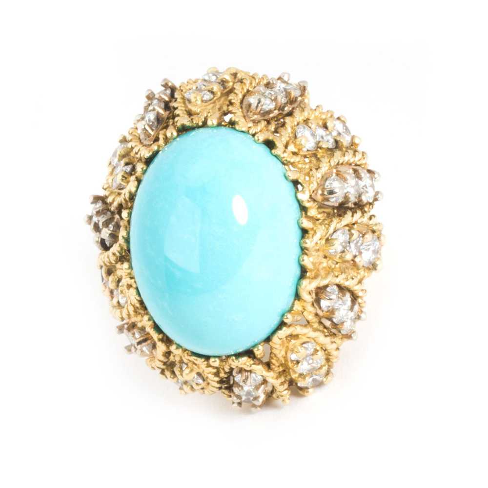 Tiffany & Co. Vintage Turquoise & Diamond Cocktai… - image 1