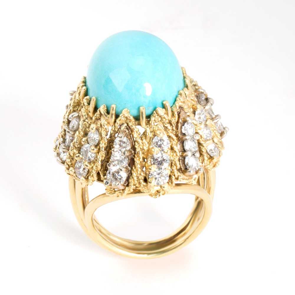 Tiffany & Co. Vintage Turquoise & Diamond Cocktai… - image 3