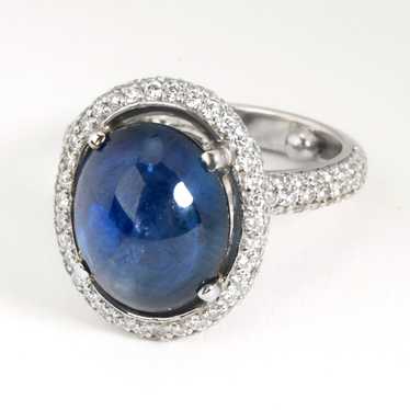 Cartier Vintage Sapphire Cabochon & Diamond Ring … - image 1