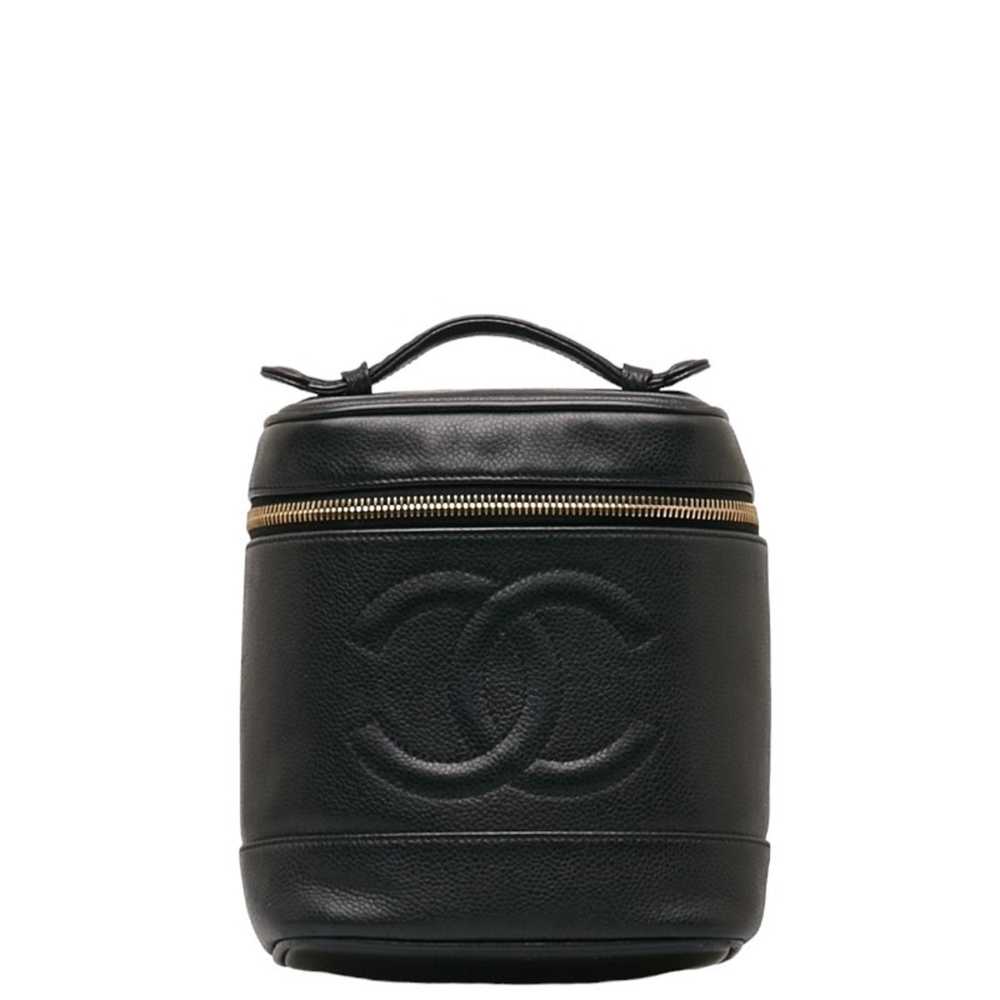 CHANEL Deca Coco Mark Handbag Vanity Bag Black Ca… - image 1