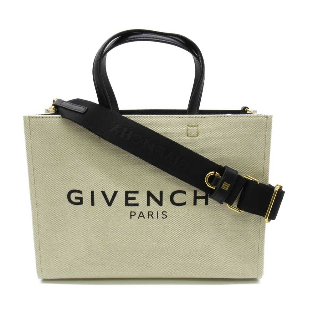 GIVENCHY GTote Bag Small Beige Black canvas leath… - image 1