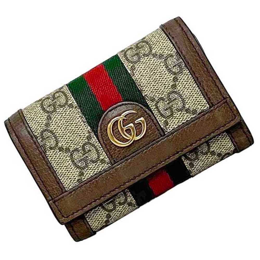 GUCCI Trifold Wallet Beige Brown GG Marmont Sherr… - image 1