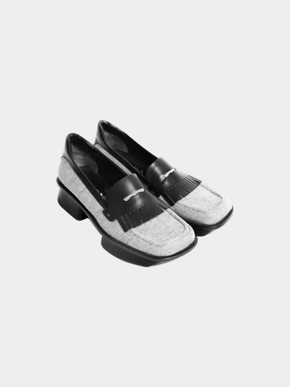 Prada SS 1999 Black and Grey Platform Loafers - image 2