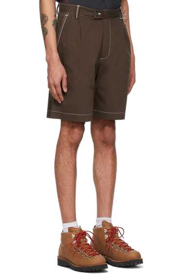 Phipps $450 Brown Contrast Stitch Bermuda Shorts