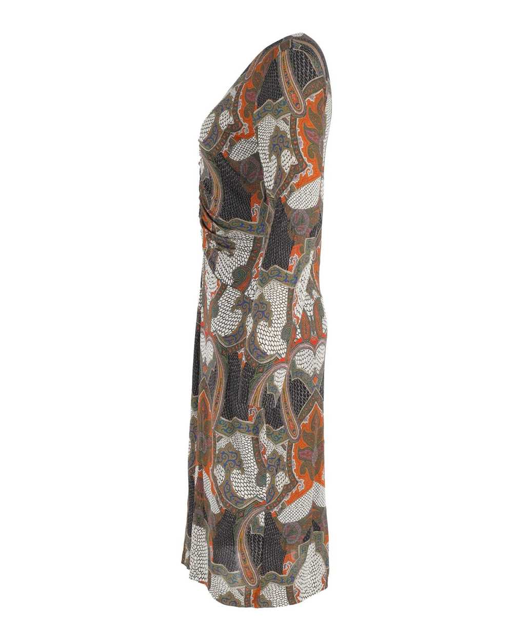Etro Paisley Print Midi Dress in Brown Viscose - image 2