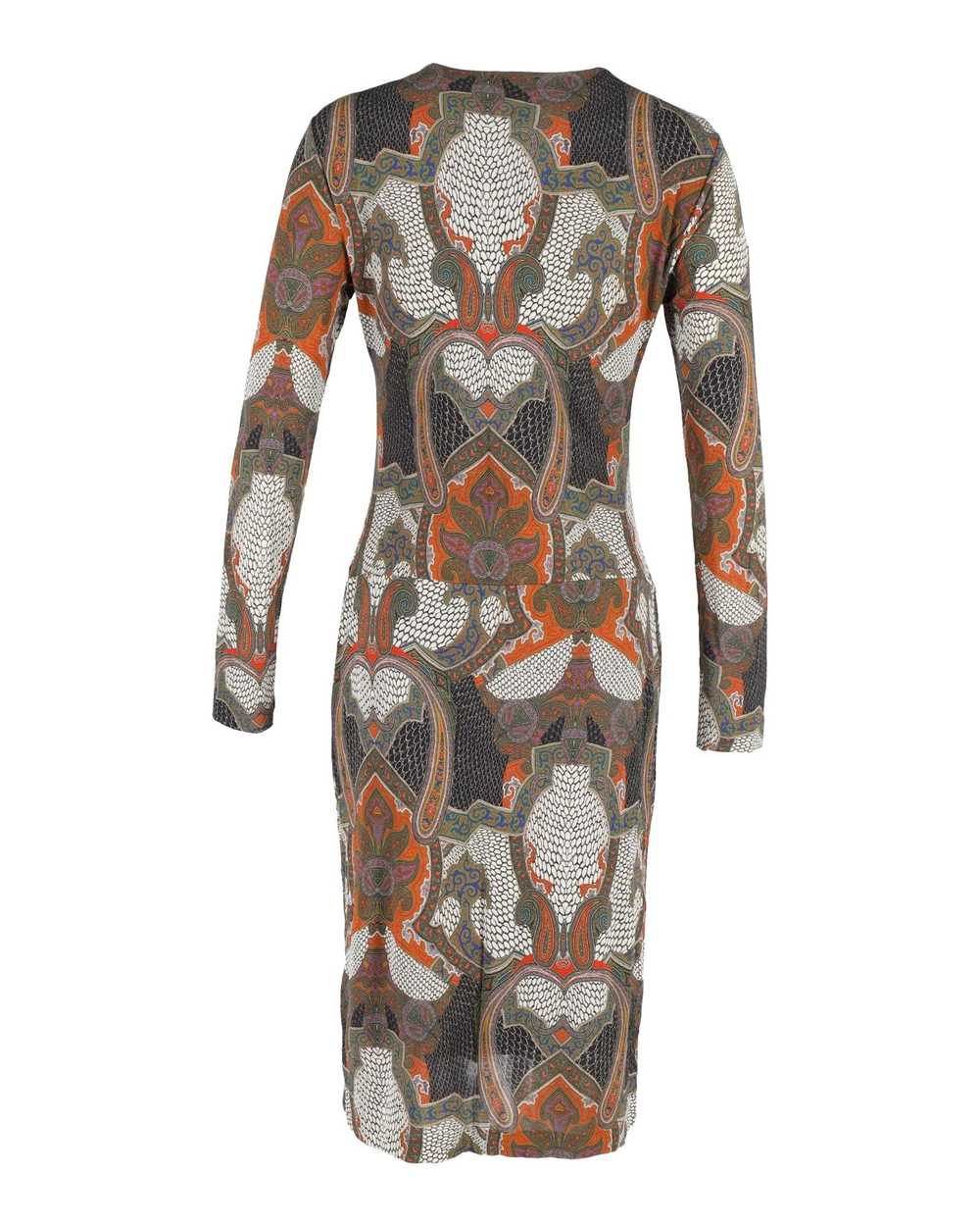 Etro Paisley Print Midi Dress in Brown Viscose - image 3