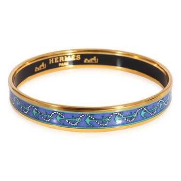 Hermes Hermès Plated Narrow Enamel Bangle with An… - image 1