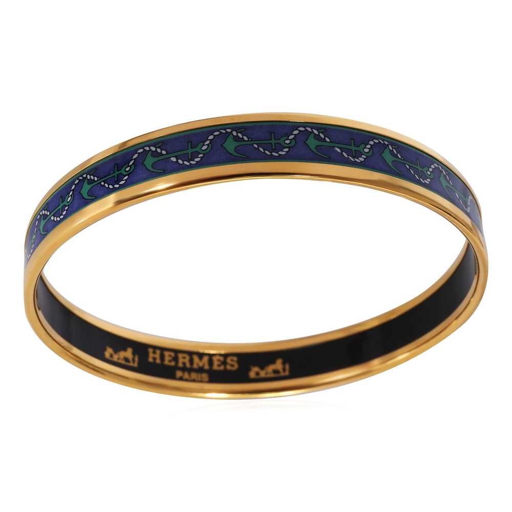 Hermes Hermès Plated Narrow Enamel Bangle with An… - image 3