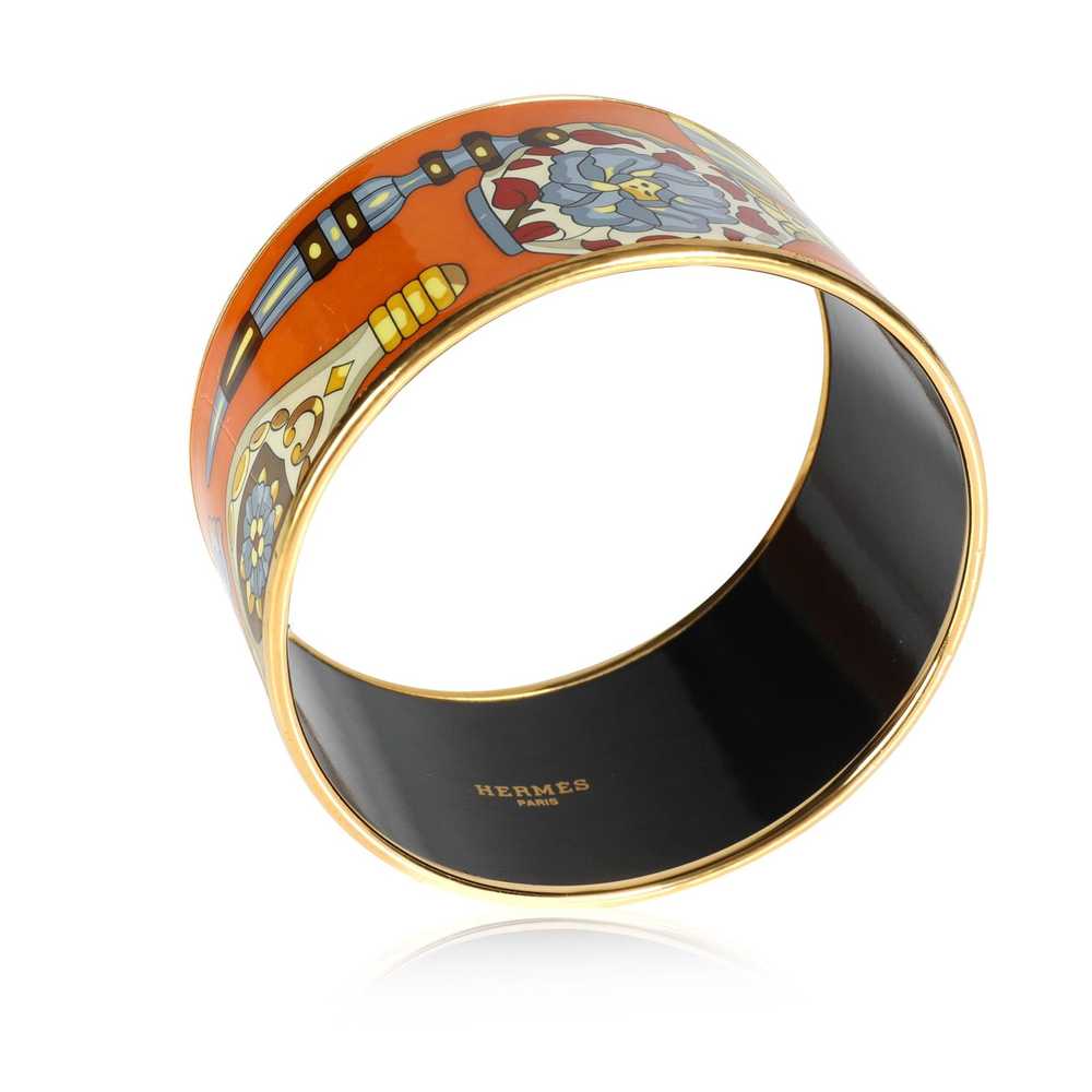 Hermes Hermès Enamel Extra Wide Flacons Orange Ba… - image 2