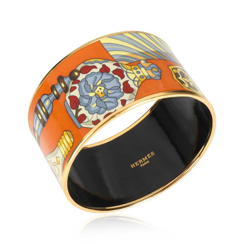 Hermes Hermès Enamel Extra Wide Flacons Orange Ba… - image 3